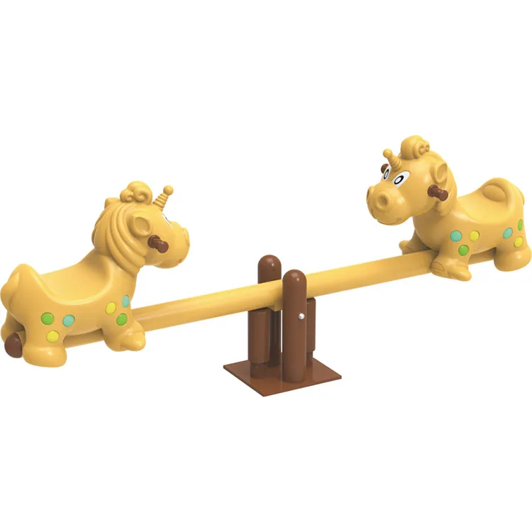 Qiao Qiao  Outdoor Games Cartoon Style Seesaw metal children playground seat animal seesaw for kids adult