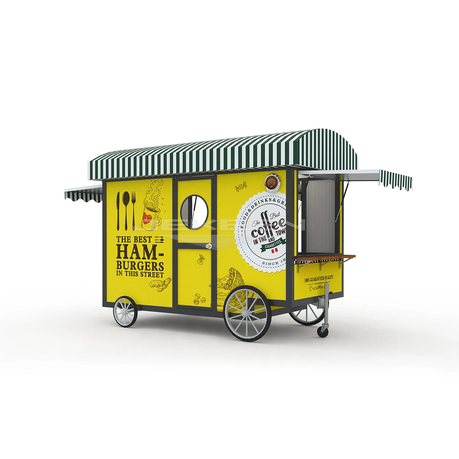 Jekeen Custom Made Unique Design Mobile Coffee 7.5ft Car Food Trailer Cart Airstream Mobile Snack Food Truck For Hotdog Sale