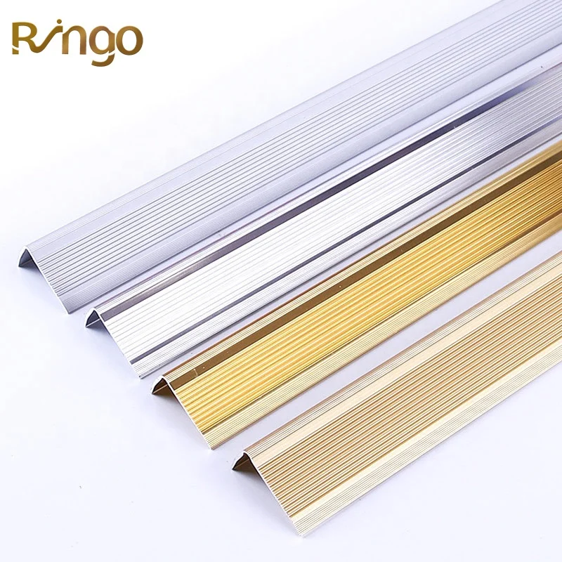 Made in China Factory Price Flexible Corner L shape Angle Trim Edge Non Slip Outdoor Aluminum Stair Nosing Step Edging Profiles