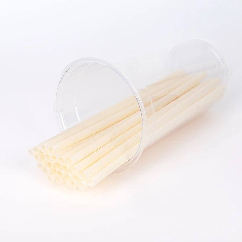 LOKYO Biodegradable rice pla straws compostable milktea disposable straw with customize wrapper