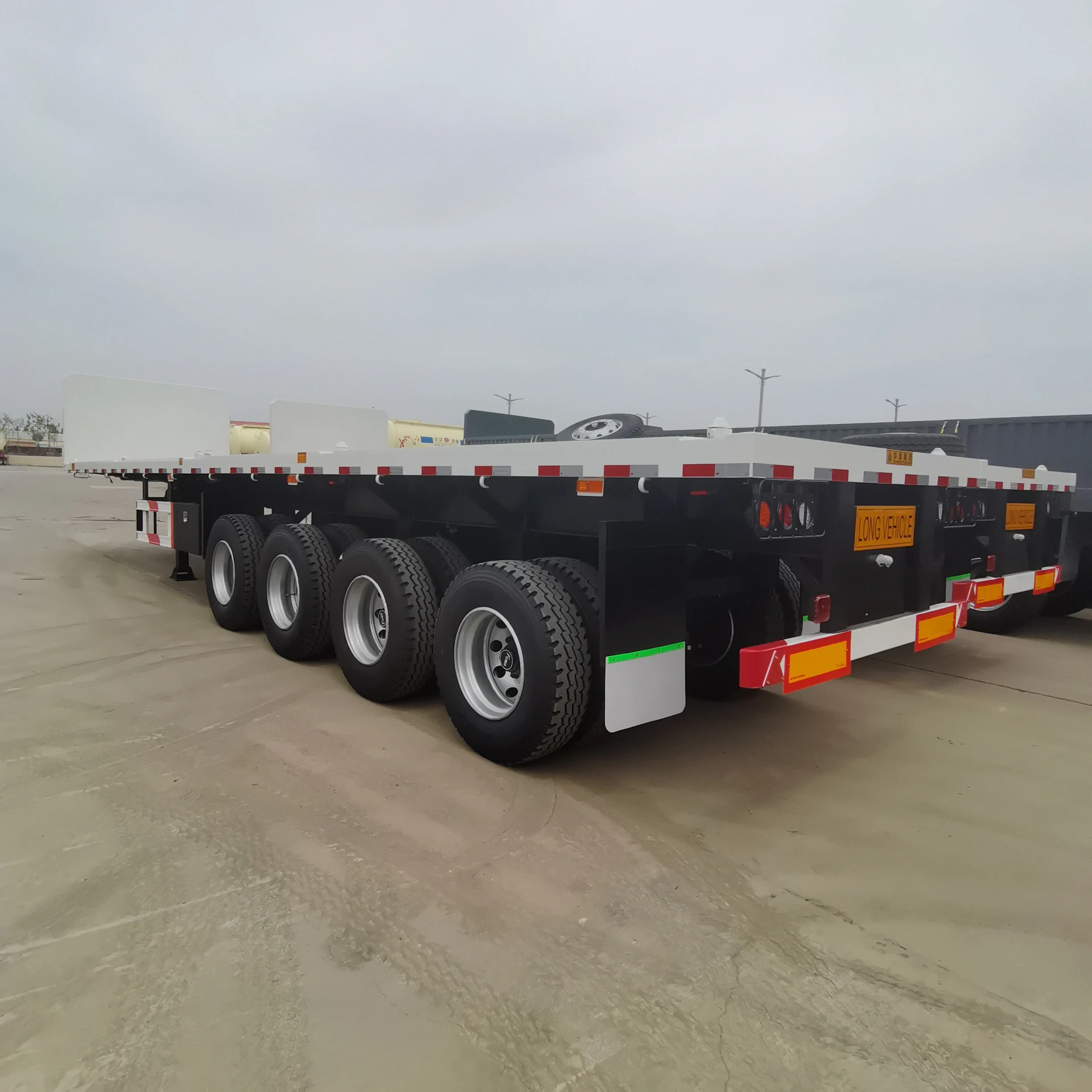 Used and New 3 Axle 50 Ton 60 Truck Trailer 20ft 40 ft 45ft Container Flatbed Semi for Sale