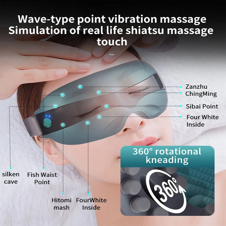 3D Smart Airbag Vibration Silicone Waterproof Eye Massager Handheld Electric Warm Compress Home Office Wireless EU New Product
