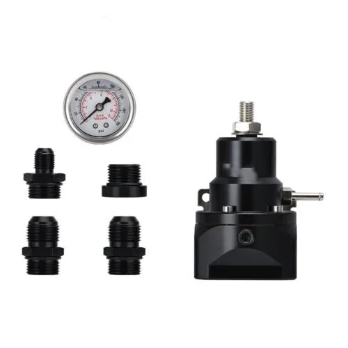 Universal Adjustable 60-80 psi AN10 AN6 Fuel Pressure Regulator W/Gauge