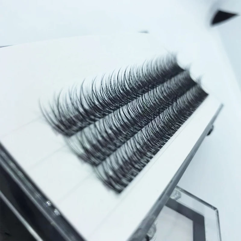 New style  private label fishtail volume lashes  remade 8-14mm volume fans eyelash extension manufacturer