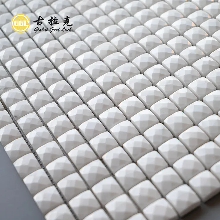 3D Design Glossy Surface Ariston White Marble Mosaic Tiles Wall Floor Decor