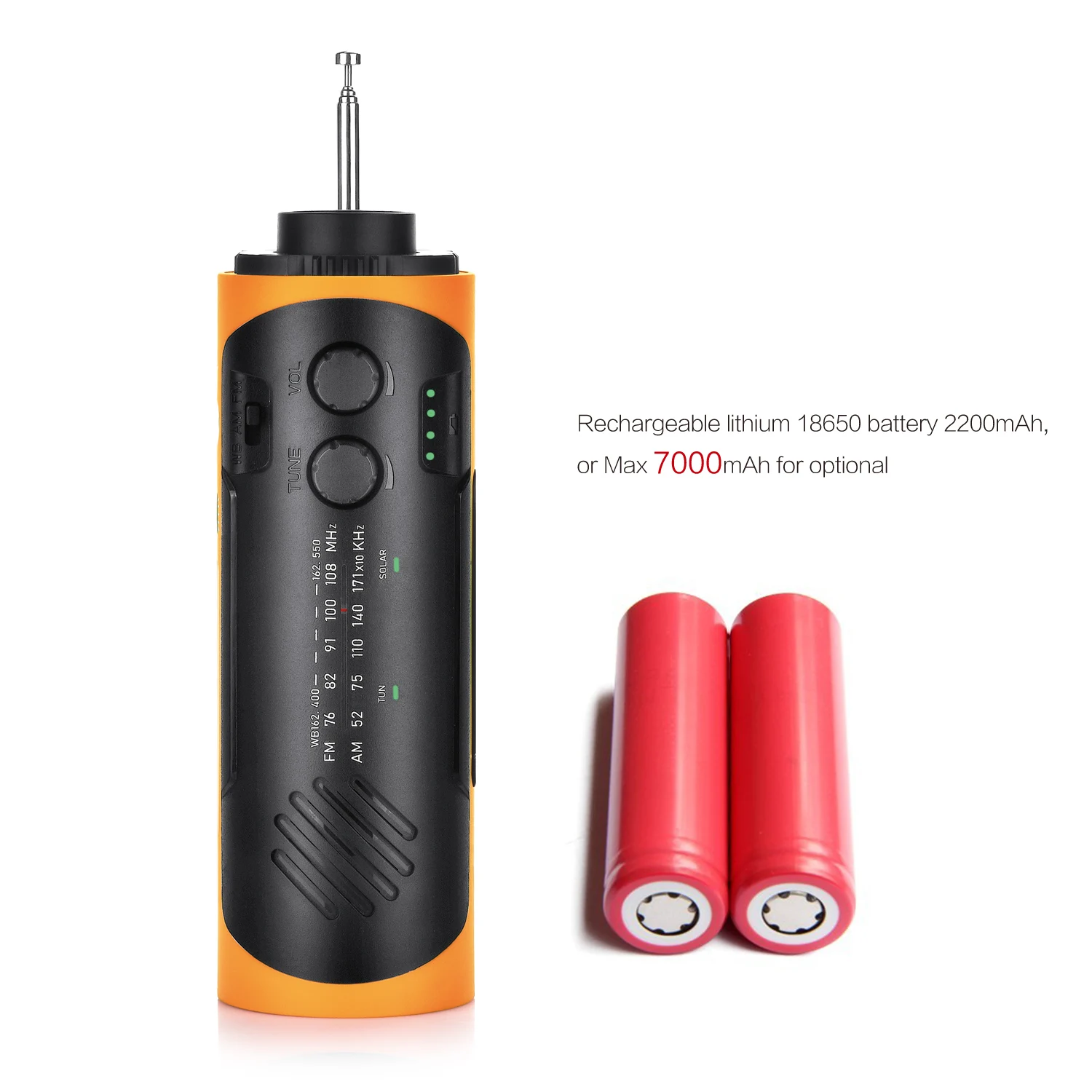 Outdoor Solar Rechargeable Emergency radio Hand Crank Powered weather am fm SoS home survival solar portable fm radio