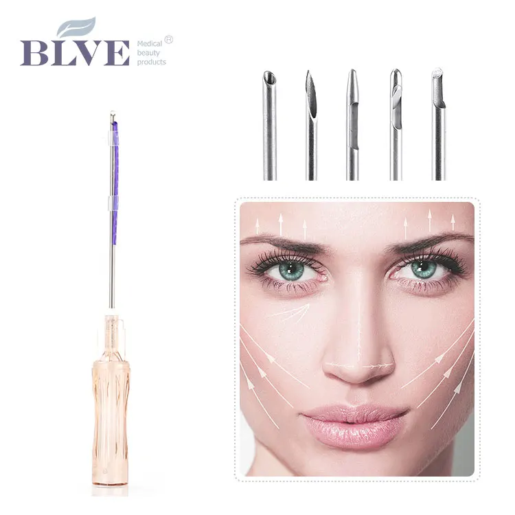 absorbable pdo thread lift 3d cog thread lift face l blunt cannula