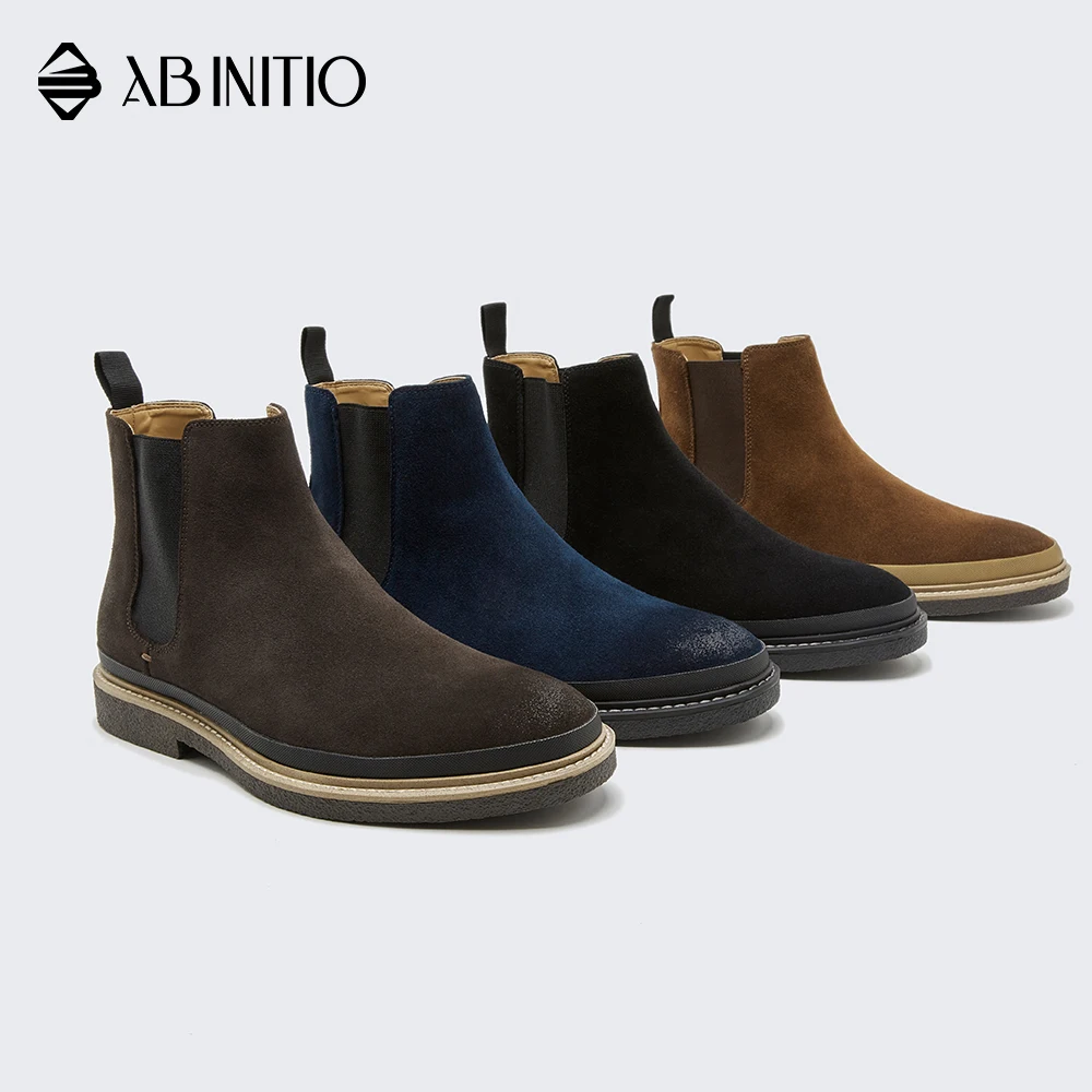 Custom Suede Chelsea Casual Flat Ankle Length Handmade Men Boot