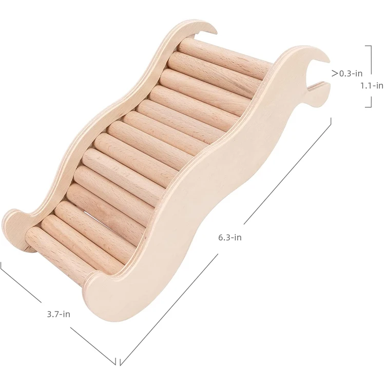 Wooden Ladder Bridge Hamster Rock Climbing Toy for Hamsters and Small Animals