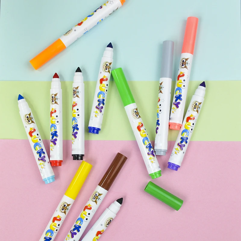 Manufactutre 24 Colors custom china wet erase color graffiti drawing Special round tip washable erasable art marker pens