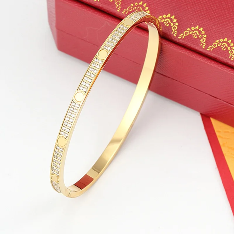 
Classic Engagement Love Screw Cuff C Bangle Bracelet Ason Stainless Steel Jewelry for Women high quality diamond Bracelet 