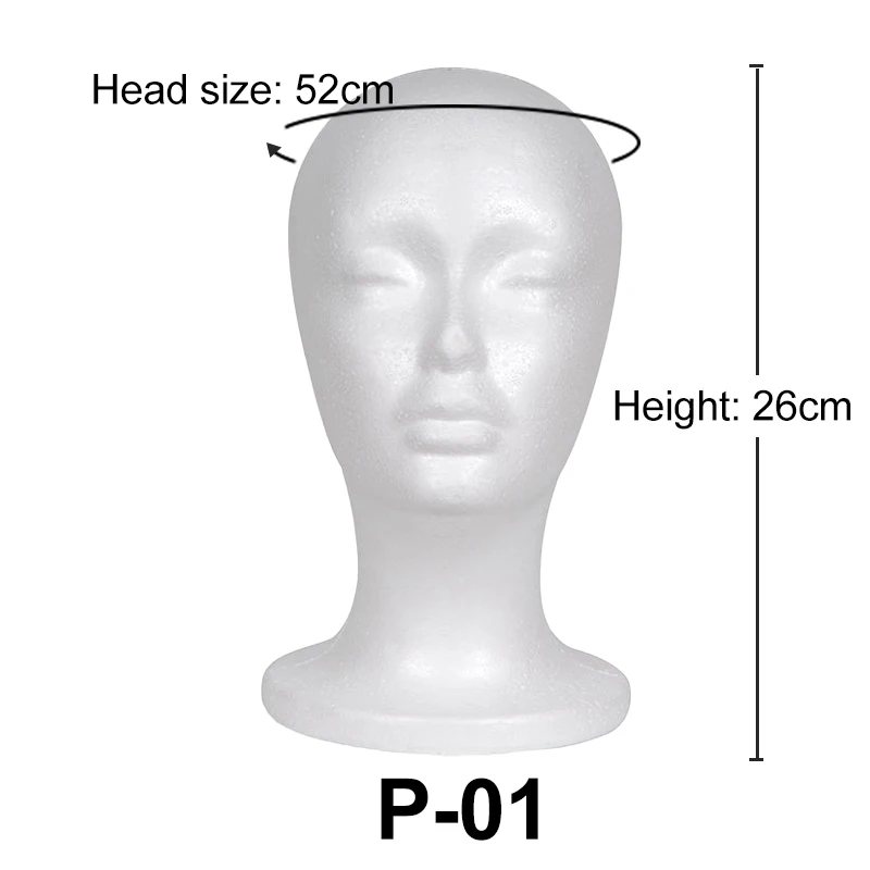 HUAYANG Wholesale High Quality styrofoam foam wig mannequin head