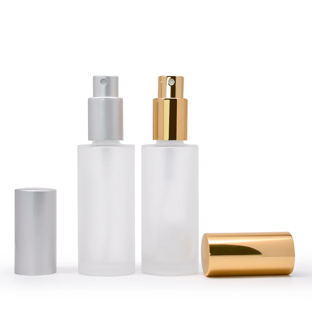 wholesale 30ml transparent round cylinder refillable perfume atomizer glass fine mist spray bottle