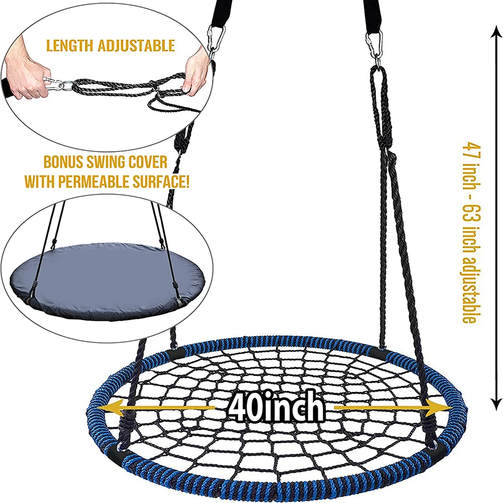 Giant Garden Flying Saucer Web Swing with Swivel