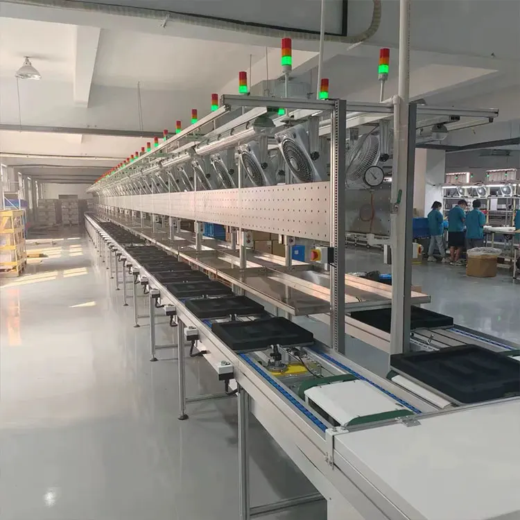 Langle Production Conveyor Systems Speed Free Flow Chain Line Assembly System for Pallet Transfering