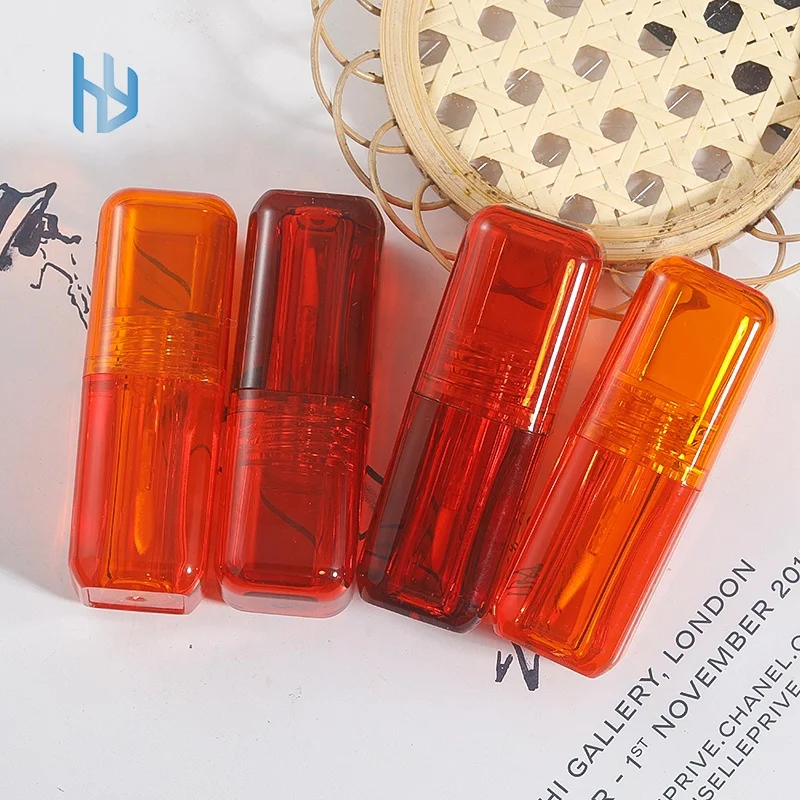 low moq high quality square pink matte empty plastic lip oil tube 3ml private labels lip gloss tube container