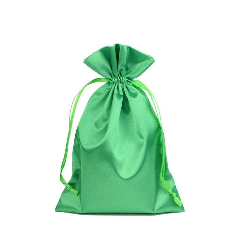 purple red white black ivory silver gold blue green pink packaging custom logo silk drawstring pouch satin bag