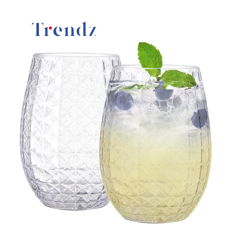 New Designing 12 OZ Stemless Wine Globets Plastic Cups Disposable Cups For Christmas holiday birthday wedding