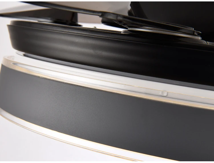 Modern retractable ABS blades chandelier LED ceiling fan light with remote control