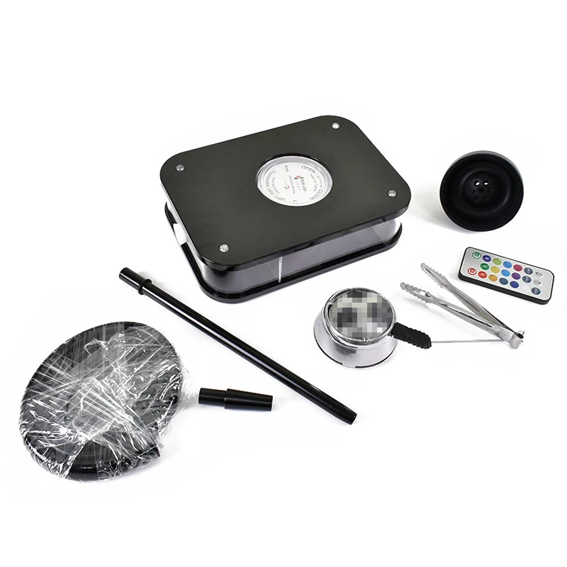 Hot sale Wholesale portable acrylic hookah book shisha box square shape shisha hookah book with LED light