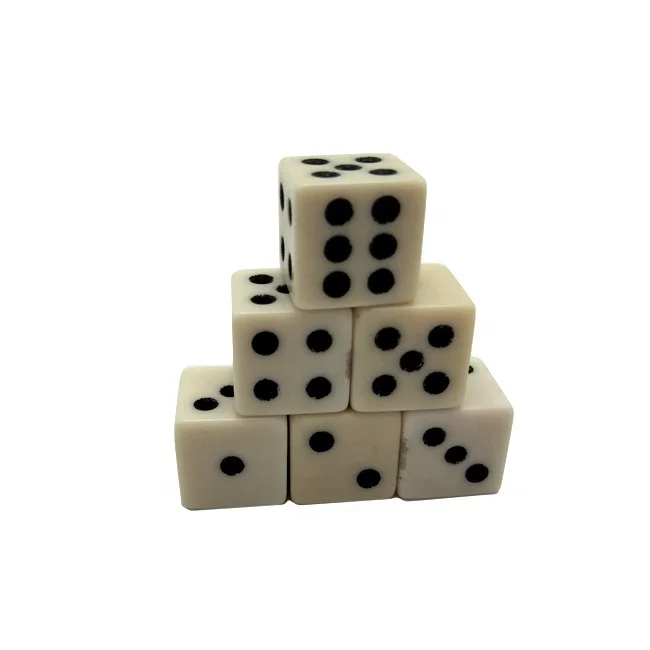 16mm unique design beige square corner dice with black dots