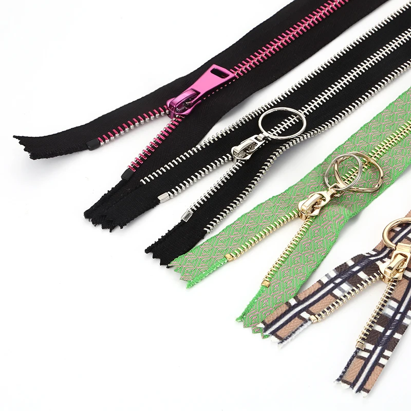 hot sale 3#5#8#customer size color teeth and brass antique brass metal zipper for bag