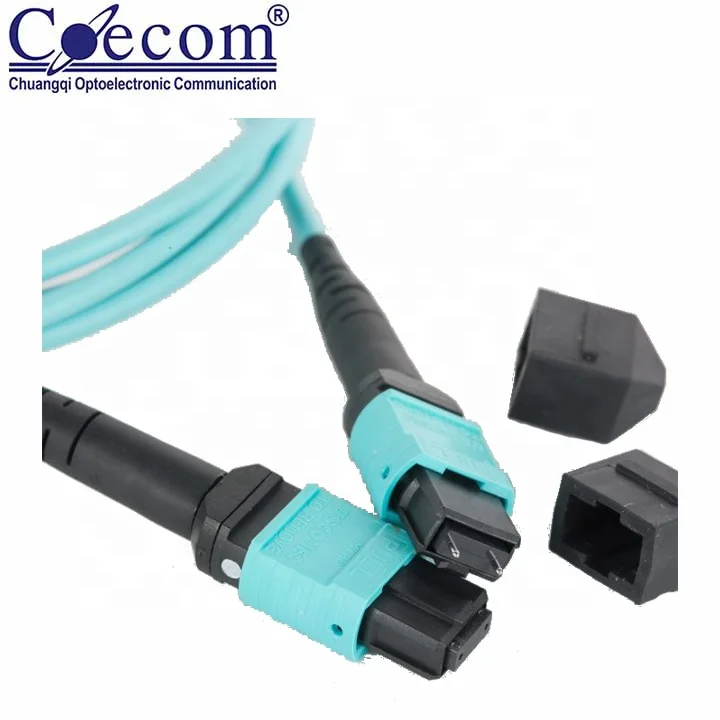 Factory Direct Sale MPO Fiber Optic Patch Cord Multi Mode 12 Core OM3/OM4 MPO to LC Breakout Cable