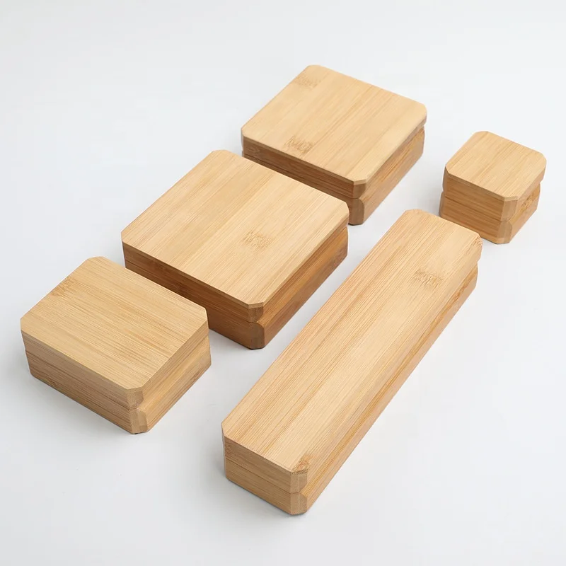 Bamboo Wood Jewelry Ornaments Ring Bracelet Necklace Box Packaging Gift Box 50 Wooden Box Customized Logo Opp Bag Rectangle 001