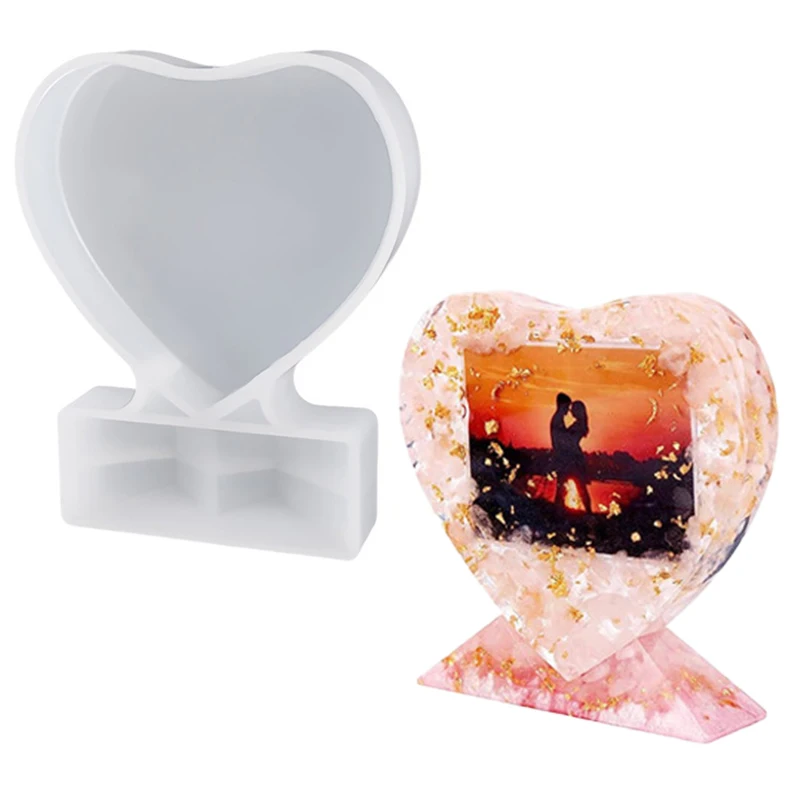 Kaijie Heart Shaped Square Photo Frame Silicone Mold Diy Crystal Epoxy Mold Craft Home Decoration Gift Drop Rubber Mold