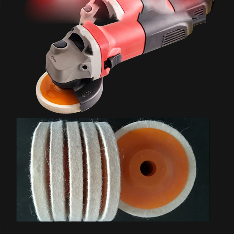 100% Felt disc polishing wheel with plastic backing for stainless steel