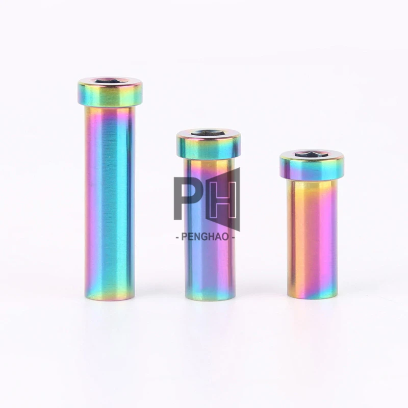 M6 Titanium Nut L=13/15/17/21/23/25/31.5/33/35/37mm GR5 Titanium Pivot Nut for Road Bicycle Brake Caliper C Clamp Fix Ti Parts