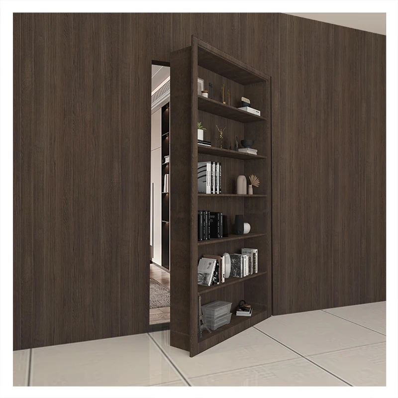 Frameless Secret Doors Wood Veneer Invisible Flush Wooden Concealed Hidden Room Invisible Door