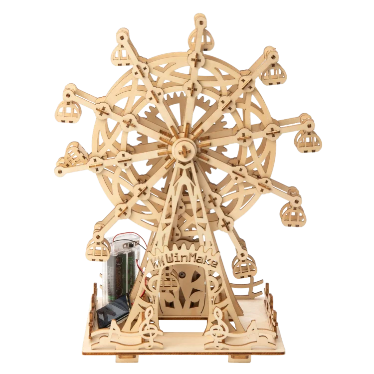 Best Sell Engineer construction easy-to-ssemble ferris wheel model kids wood science diy toy