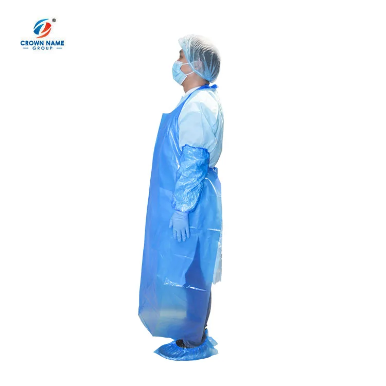 Cheap Price customised blue plastic disposable apron kitchen