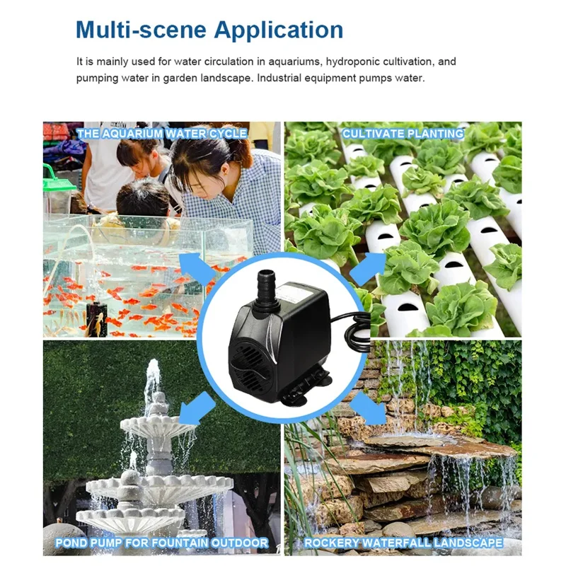 JUYANG 5000L/H Electrical Large Flow Pond Fountain Water Pump Submersible Aquarium Water Pond Pump Ac Water Pump for Fish Pond