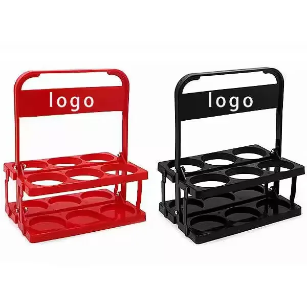 Factory Custom Printed Foldable Plastic 6 Pack Beer Bottle Carrier Wine Bottle Holder