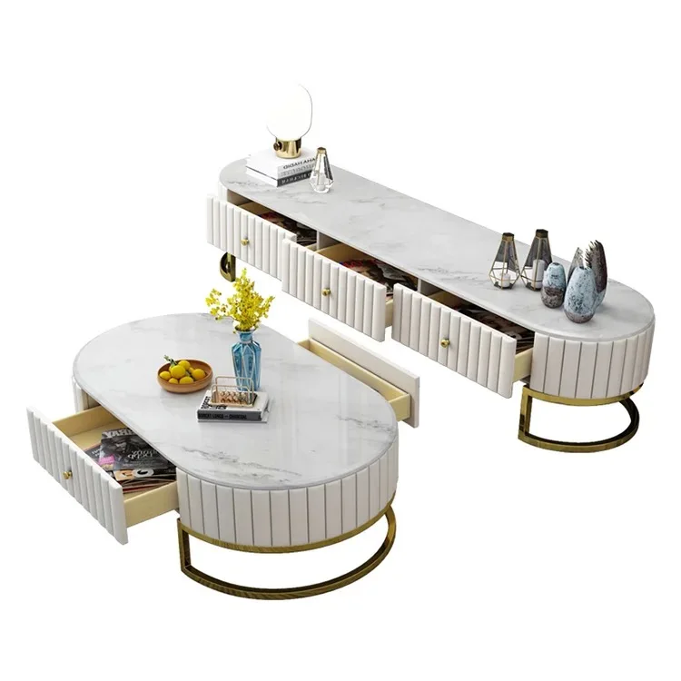 Modern Luxury Home Furniture TV Stands and Coffee Table Set Media Console TV Cabinet for Living Room