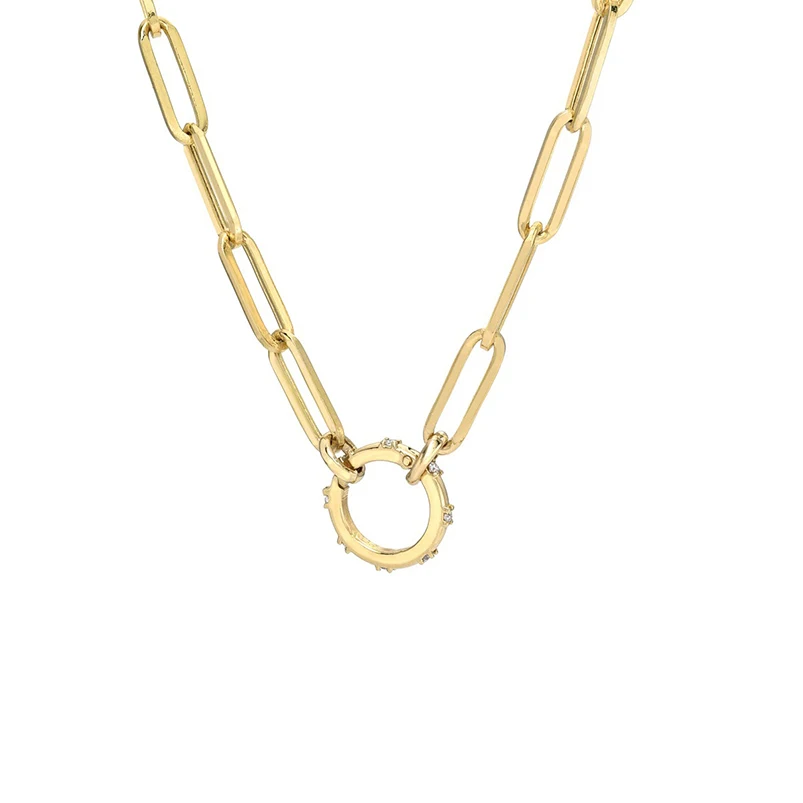 Fashion Simple Electroplating Gold Zircon Necklace 925 Silver,Necklace Women Silver Jewelry