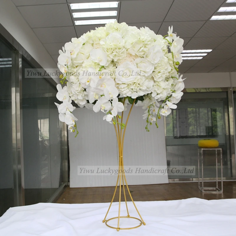 
lfb405-white 70cm large customize round wedding artificial rose Flower Balls for wedding table decoration 