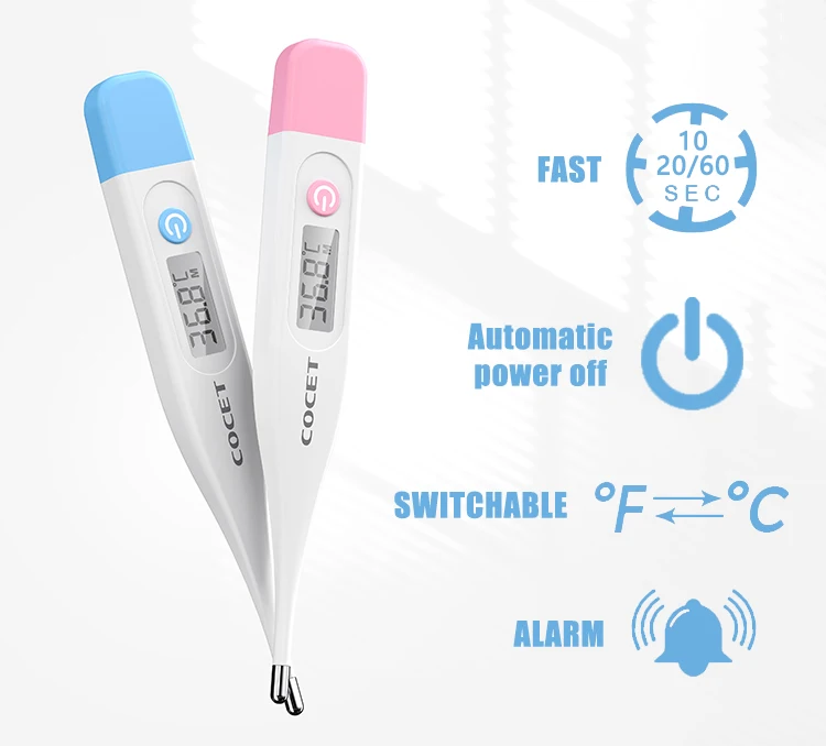 High Accurate Portable Hard Tip Adult Baby LCD Screen Waterproof Medical Mouth Oral Digital Thermometer