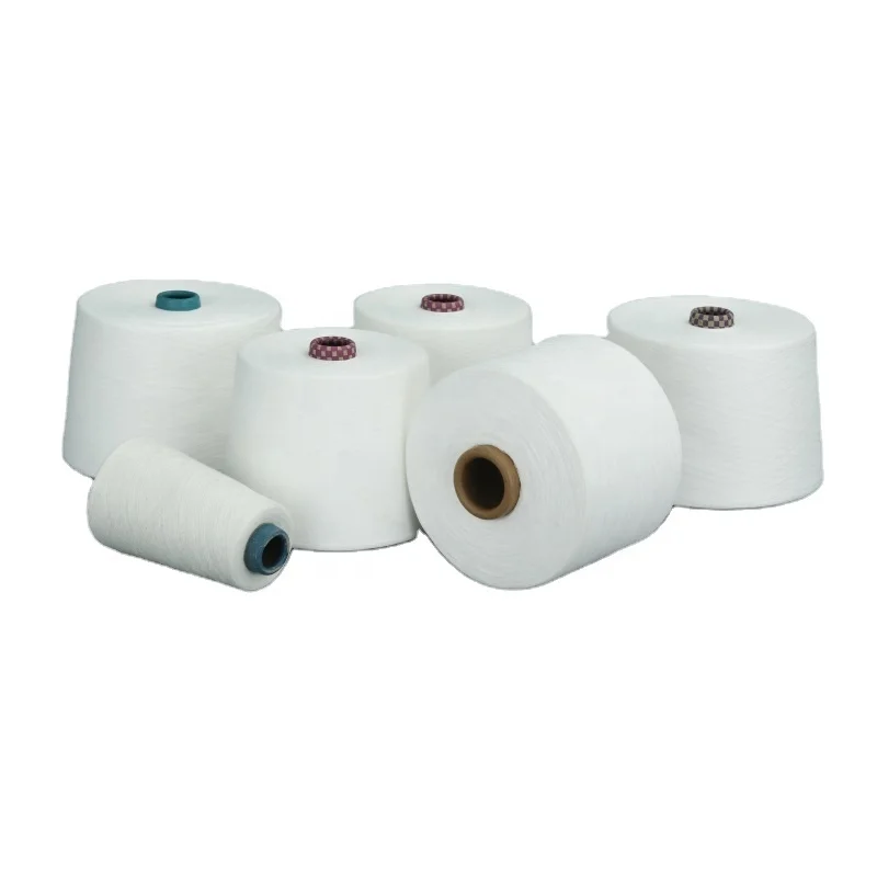 Hebei Wholesale 21s/1 32s/1 40s Recycled Polyester Cotton Blended Yarn For Fabrics High Tenacity Textile Yarn For Knitting