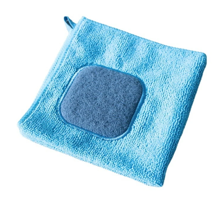 Kitchen cleaning soft absorbent dishes scouring pads ultra-fine cellulose color dish washing squares rags