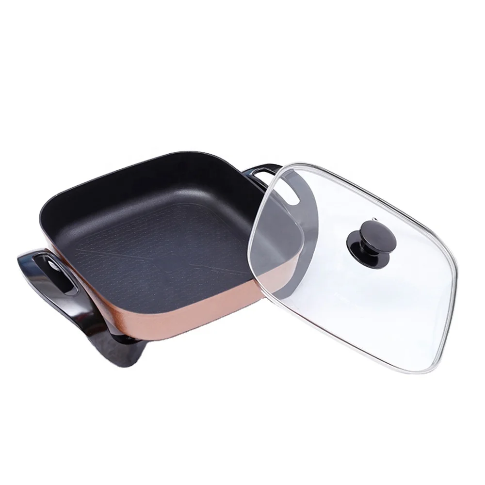 hot selling portable Korean style square 5L electric cooker healthy kitchen nonstick pot ware electric caldron for dormitory