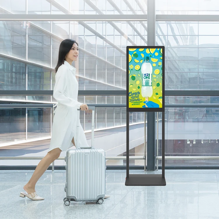 HUSHIDA 21.5 inch indoor android advertising display poster ultra thin vertical digital signage