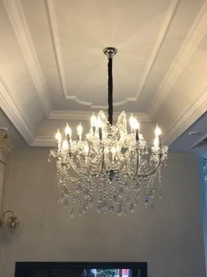 Guangdong Zhongshan classic luxury hotel indoor wedding led candle crystal pendant light chandelier