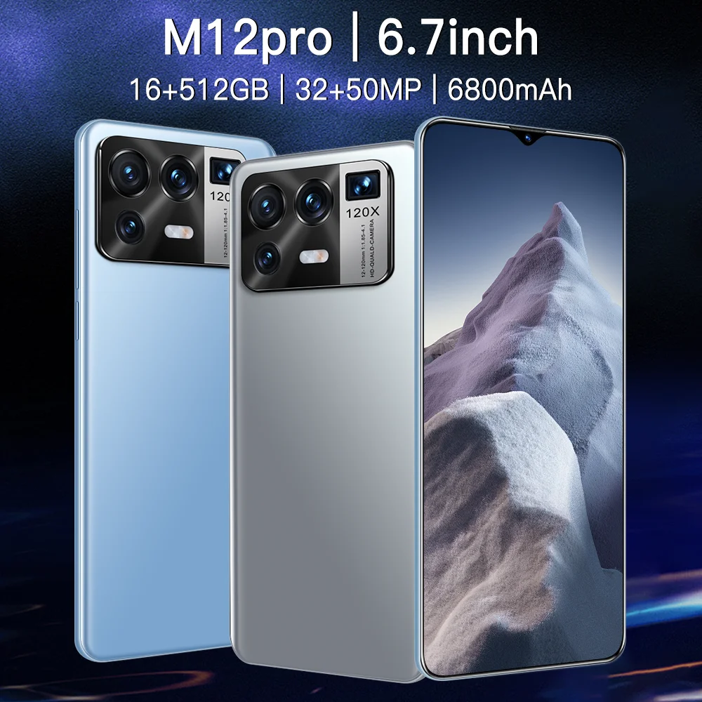 Voices Assistant Customized logo phone 5G LTE original 6.7.-inch large screen rich smart phone 16GB 512GB  32MP 50MP 6800mah