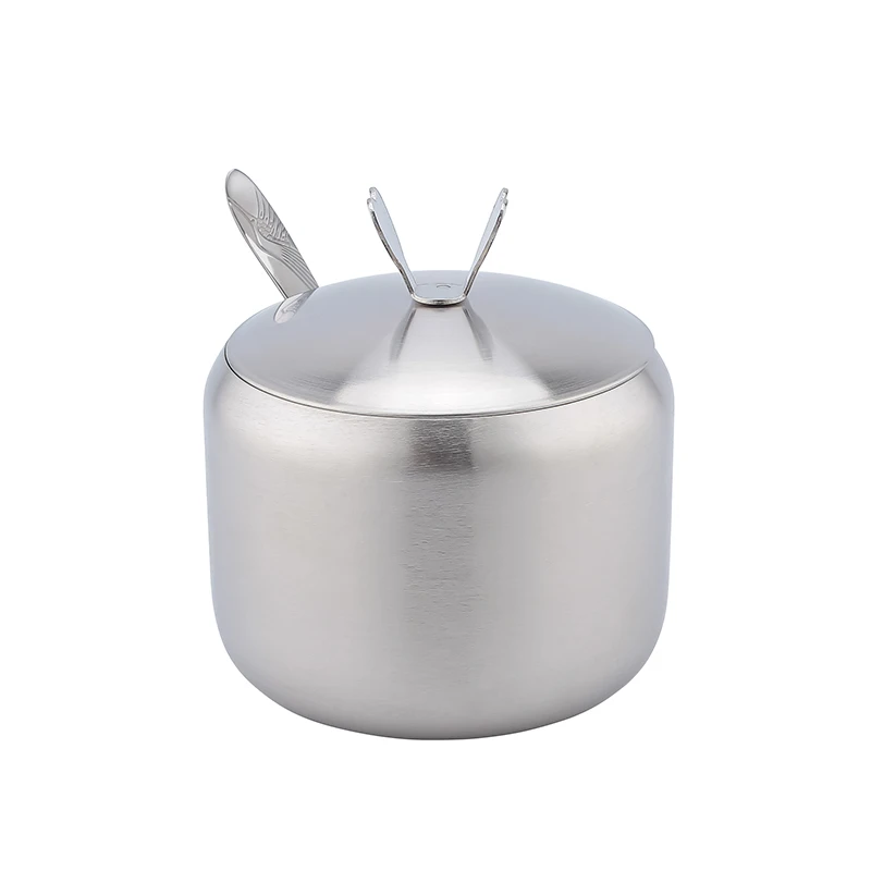 201SS Stainless Steel Lid Seasoning Jar Spice Sets Kitchen Movable Condiment Round Shape