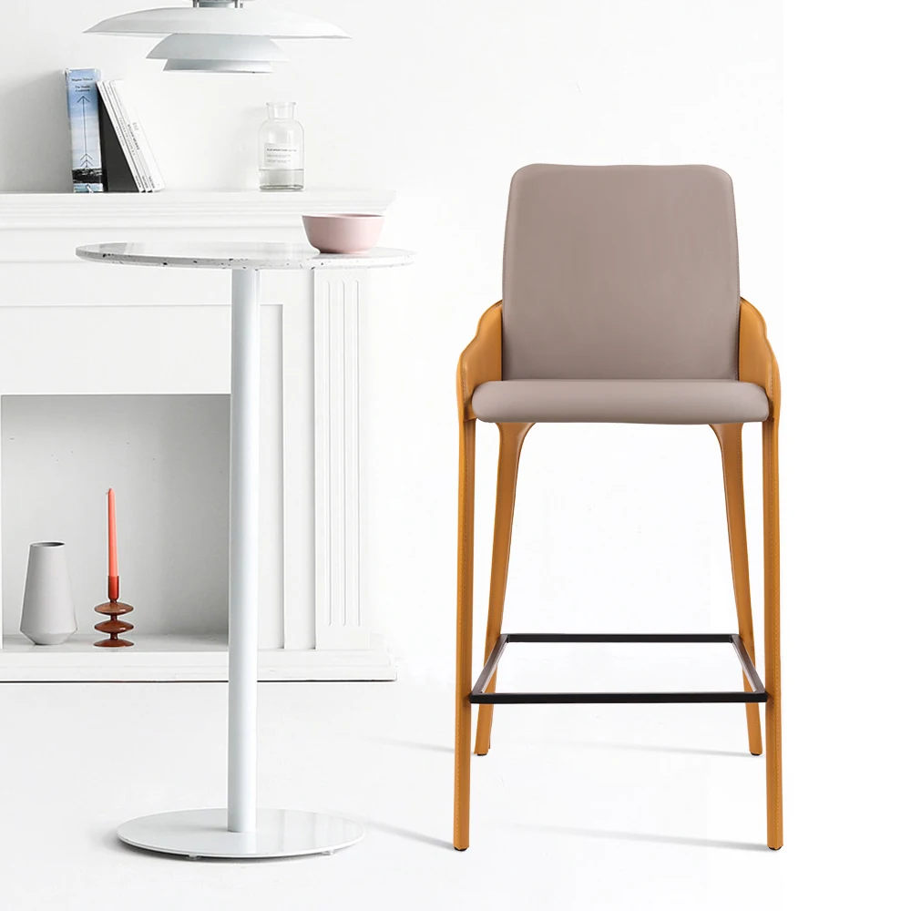 Morden Bar stool for home bar furniture cafe restaurant high end commercial furniture bar chair with backrest footrest