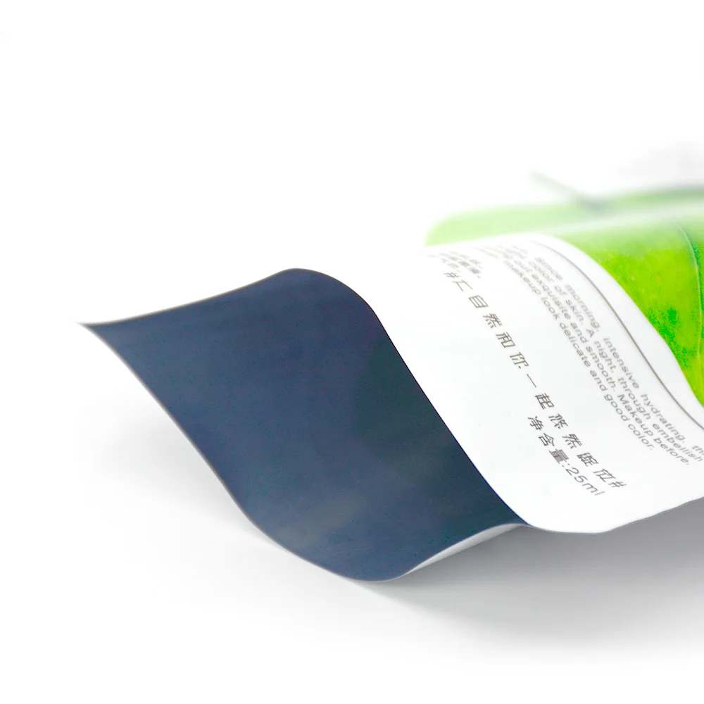 Pure Aluminum Facial Sheet Mask Packaging Cosmetics 3 Side Sealing Pouch Colorful Printed Three Side Sealed Aluminum Bag