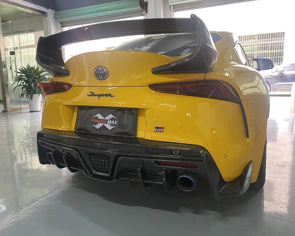 Carbon Fiber T Style Rear Lower  Bumper Lip Diffuser 2019- for Toyota GR Supra A90 A91 MK5 Rear Diffuser